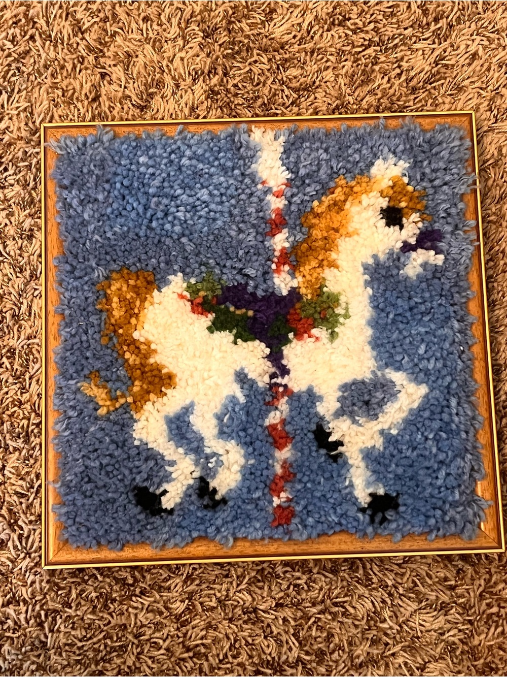 Latch Hook Carousel Horse Wall Art